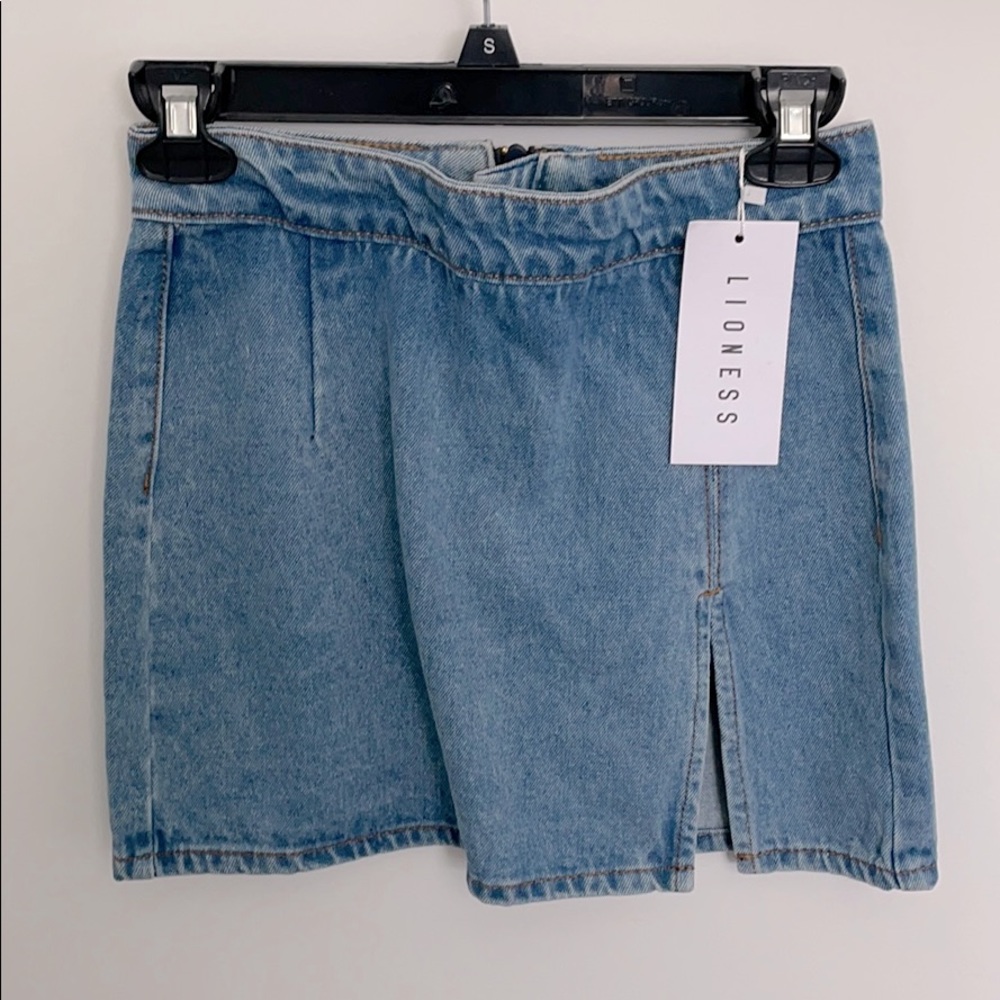 Lioness “the Lola” blue denim mini skirt